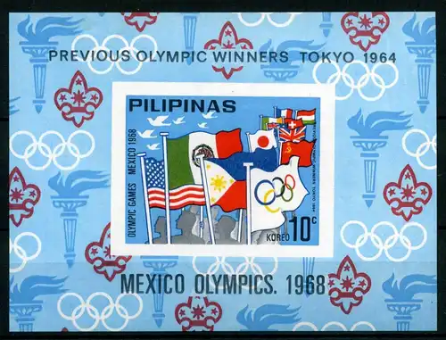 Philippinen Block IV postfrisch Olympia 1968 Mexiko #HL075