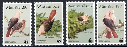 Mauritius 609-612 postfrisch Vögel #JC541