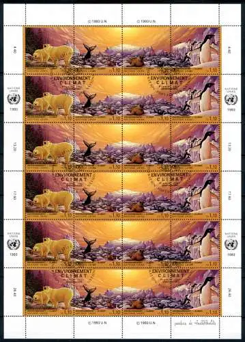 UNO Genf ZD-Bogen 239-242 Tiere der Arktis Ersttagssonderstempel #JD537