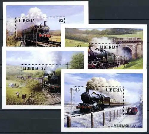 Liberia Block 115-118 postfrisch Eisenbahn #IU803