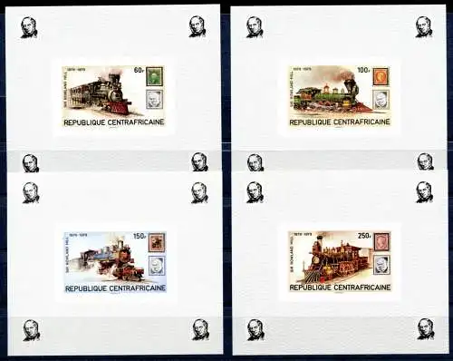 Zentralafrika Sonderblocks 648-651 B postfrisch Eisenbahn #IU721