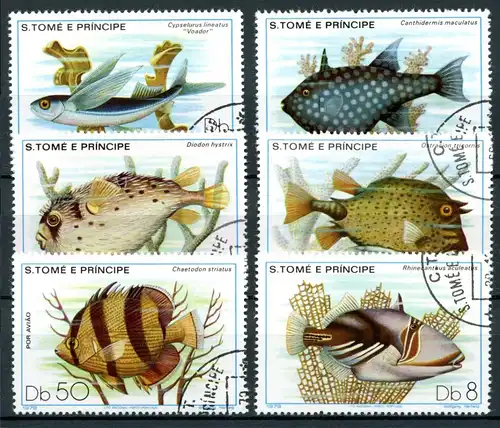 Sao Tome e Principe 612-617 gestempelt Fische #IJ339