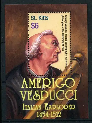 St. Kitts Block 46 postfrisch Vespucci #OZ209