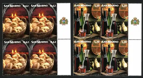 San Marino 4er Blöcke Bogenrand rechts 2192-2193 postfrisch CEPT #IN653