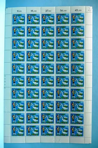 Bund 50er Bogen 714 postfrisch Bogenzählnummer #BW3144