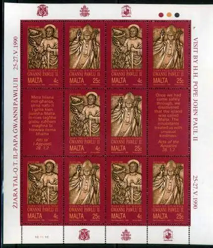 Malta KB 841-42 postfrisch Papst #HD231