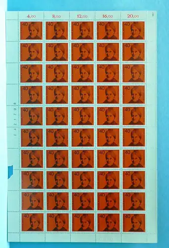 Bund 50er Bogen 792 postfrisch Bogenzählnummer #BW3257