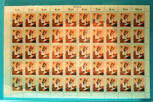 Berlin 50er Bogen 343 postfrisch Formnummer 2 Zudr. Berlin #BW3787