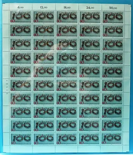 Bund 50er Bogen 1116 postfrisch Bogenzählnummer #BW3749