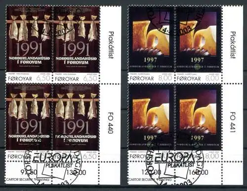 Färöer 4er Blöcke Eckrand 448-449 CEPT Ersttagssonderstempel #IN651