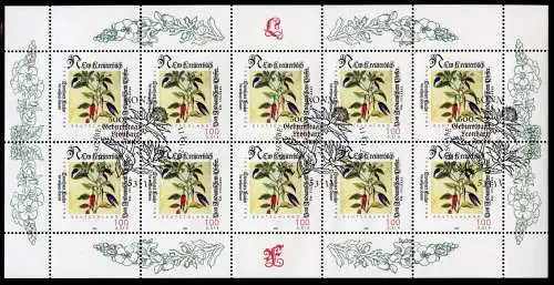 Bund Zehnerbogen 2161 Bonn, Blumen Ersttagssonderstempel #IF385