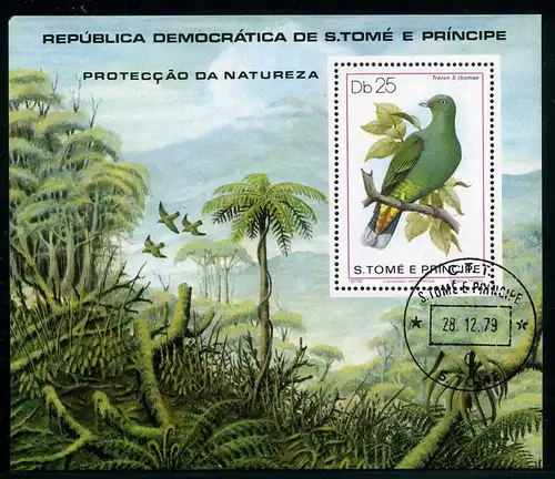 Sao Tome e Principe Block 39 gestempelt Vögel #JC564