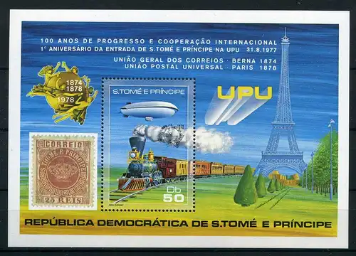 St. Tomé und Principe Block 17 postfrisch Zeppelin #GO587