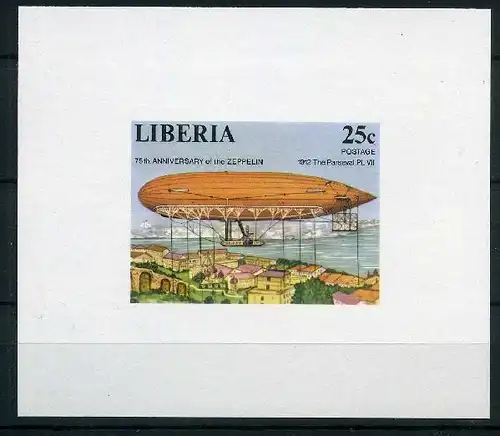 Liberia 1057 B postfrisch Zeppelin Luxusblock #GO565
