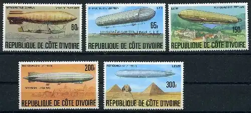 Elfenbeinküste 517-521 postfrisch Zeppelin #GO568