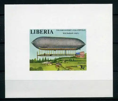 Liberia 1055 B postfrisch Zeppelin Luxusblock #GO569