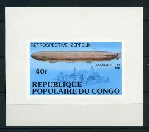 Kongo 577 postfrisch Zeppelin Luxusblock #GO564