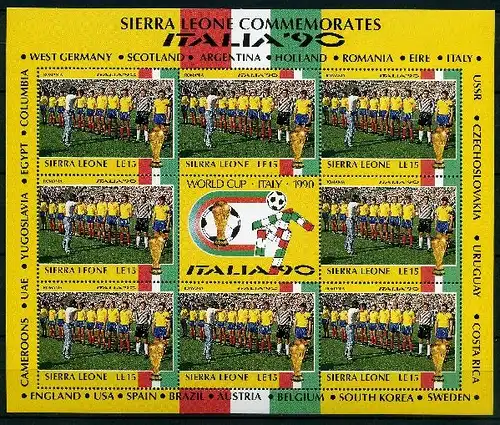 Sierra Leone Kleinbogen 1436 postfrisch Fußball #GI501