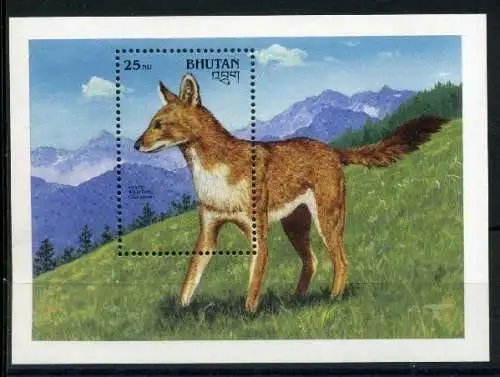 Bhutan Block 282 postfrisch Wildhunde #IN568