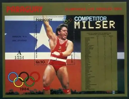 Paraguay Block 410 postfrisch Olympiade 1984 Los Angeles #HD111