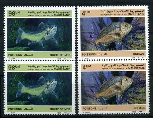 Mauretanien senkr. Paare 899-900 postfrisch Fische #IJ331