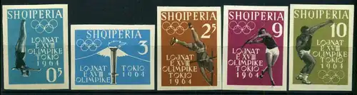 Albanien 657-661 B postfrisch Olympiade 1964 #JJ415