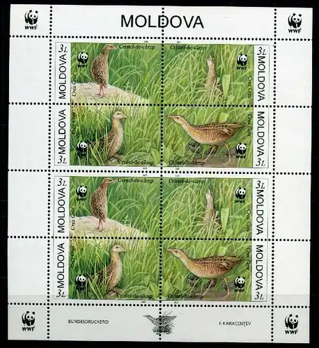 Moldawien 379-382 postfrisch Vögel #JC595