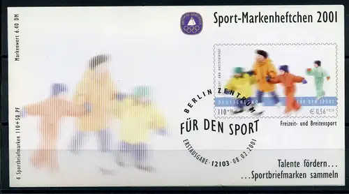 Bund Sport Markenheftchen 2167 Berlin Ersttagssonderstempel #HD220