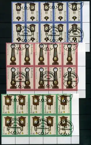 Luxemburg 10er Bogenteile 1426-1428 gestempelt Uhren #IV269
