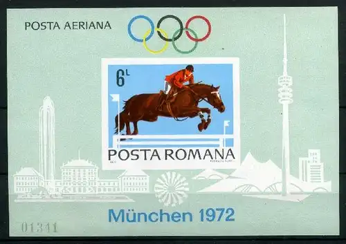 Rumänien Block 94 postfrisch Olympiade 1972 München #JG691