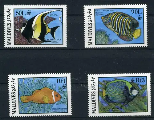 Malediven WWF 1986 1198-1201 postfrisch Fische #IJ334