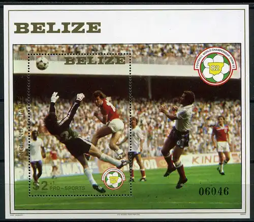 Belize Block 56 postfrisch Fußball #GE524