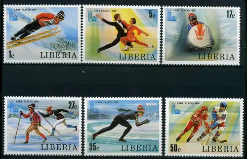 Liberia 1168-1173 A postfrisch Winterolympiade 1980/ Lake Placid #JG579