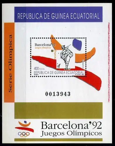 äquatorial Guinea Block 321 postfrisch Olympia 1992 Barcelona #JG604