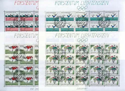 Liechtenstein Kleinbögen 947-950 gestempelt Olympiade 1988 #JG419