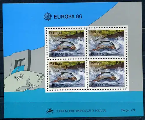 Portugal Block 50 postfrisch Cept 1986 #IN585