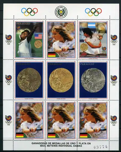 Paraguay 4302 postfrisch Kleinbogen Olympiade 1988 #IF174