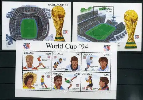 Ghana KB 2073-2080 + Bl 259-260 postfrisch Fußball #GE513