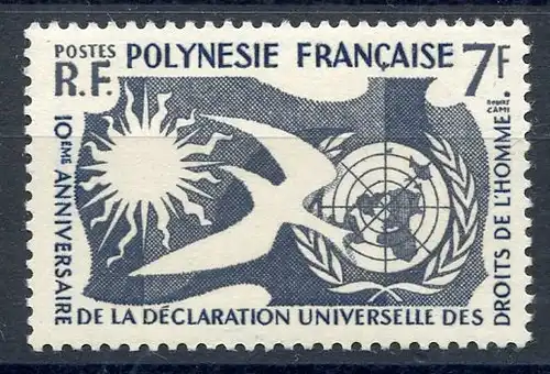 franz. Polynesien 14 postfrisch Friedenstaube #JC573