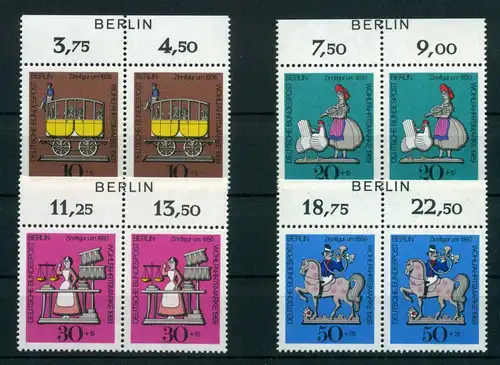 Berlin 348-351 postfrisch Oberrand Zudruck Berlin #HD238