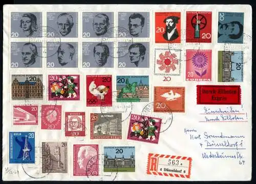 Bund/ Berlin Lot aus 1959-1967 auf / Eilbote, gelaufen R-Brief #IV326