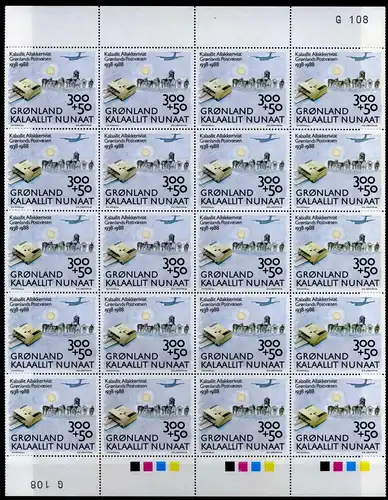 Grönland 20er Bogenteile 185 postfrisch Post #IV270