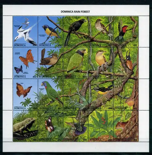 Dominica ZD-Bogen 1097-16 postfrisch Vögel #JD356