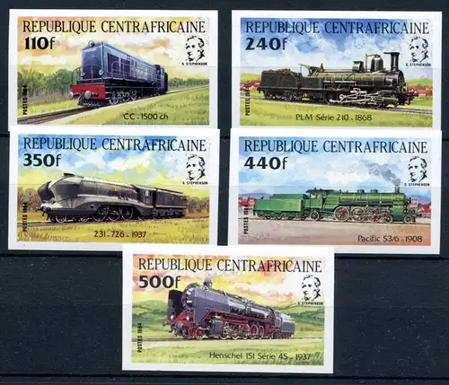 Zentralafrika 1026-1030 geschnitten postfrisch Eisenbahn #IU718