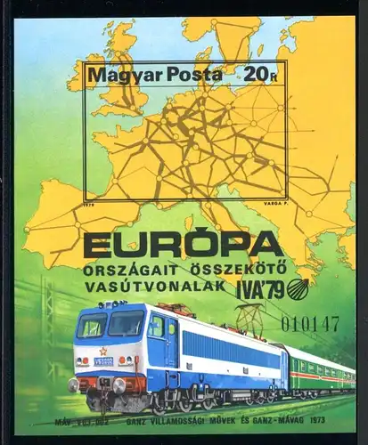 Ungarn Block 137 B postfrisch Eisenbahn #IU787