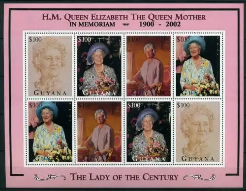 Guyana ZD-Bogen 5211-5214 postfrisch Queen Mom #IV330