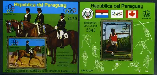 Paraguay Block 254-55 postfrisch Olympiade 1976 #JG795