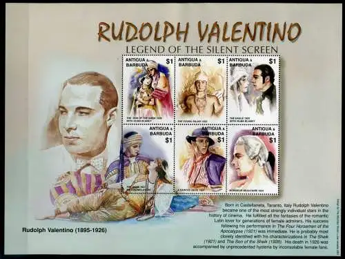 Antigua und Barbuda KB 3595-3600 postfrisch Rudolph Valentino #IF002