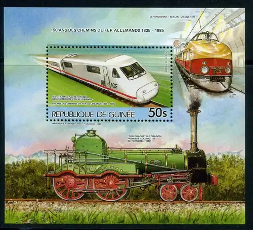 Guinea Block 186 A postfrisch Eisenbahn Lokomotive #IU731
