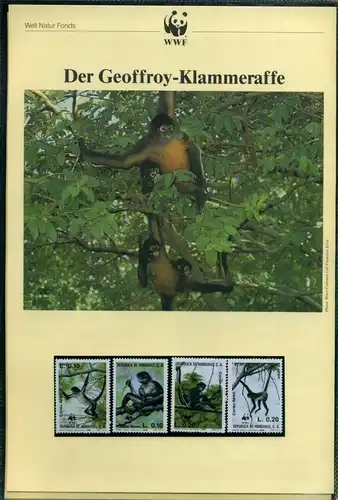 Honduras 1990 WWF komplettes Kapitel postfrisch MK FDC Klammeraffe #GI322
